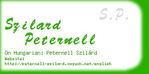 szilard peternell business card